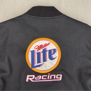 Vintage Nascar Miller Lite Rusty Wallace Wool Leather Jacket M Letterman SIGNED?